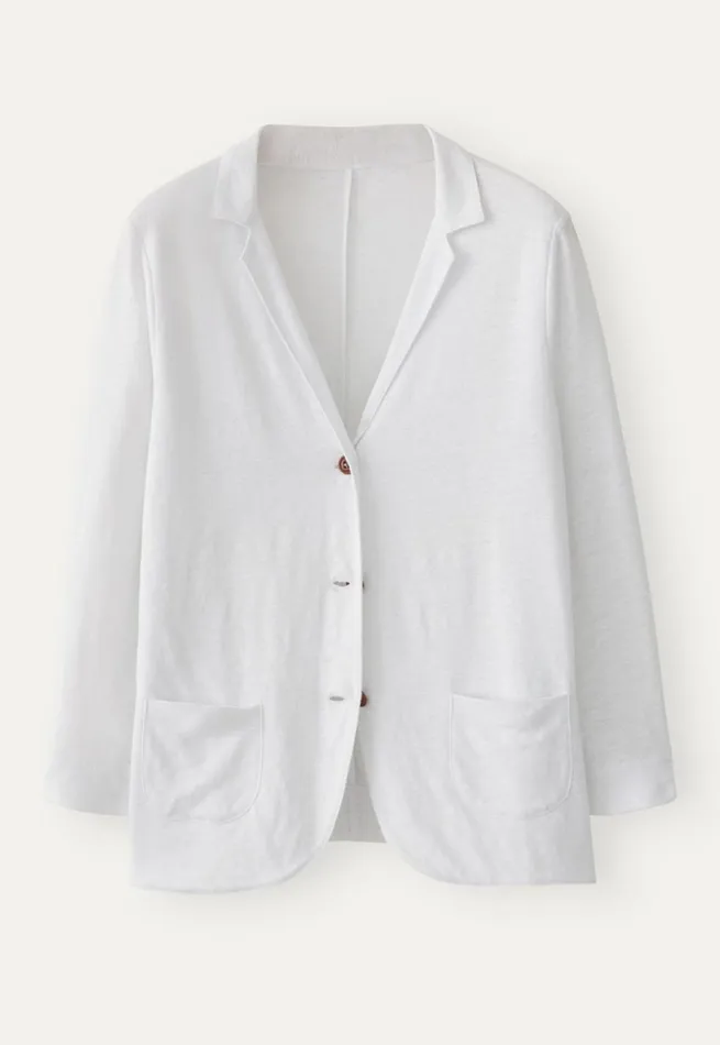 Women Jersey Blazer White Poetry Fashion Jackets and Coats