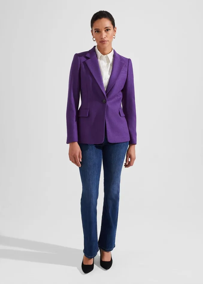 Women Jess Wool Jacket Indigo Purple Hobbs Coats and Jackets