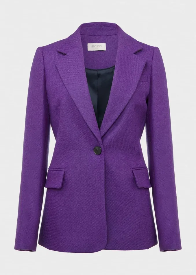 Women Jess Wool Jacket Indigo Purple Hobbs Coats and Jackets