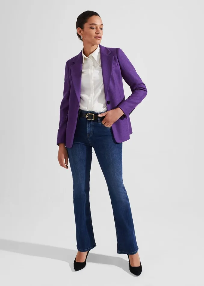 Women Jess Wool Jacket Indigo Purple Hobbs Coats and Jackets