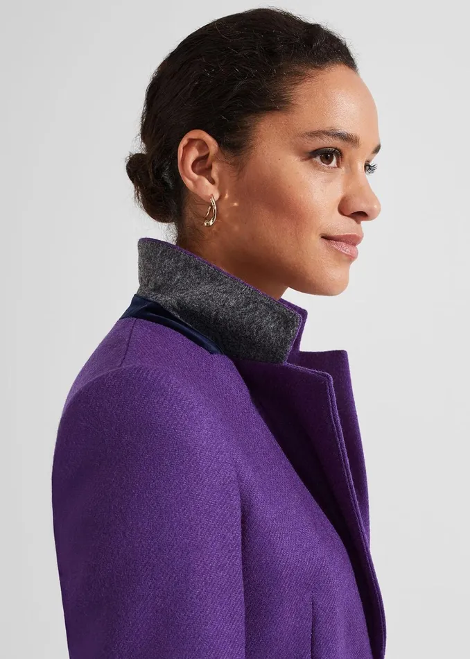 Women Jess Wool Jacket Indigo Purple Hobbs Coats and Jackets