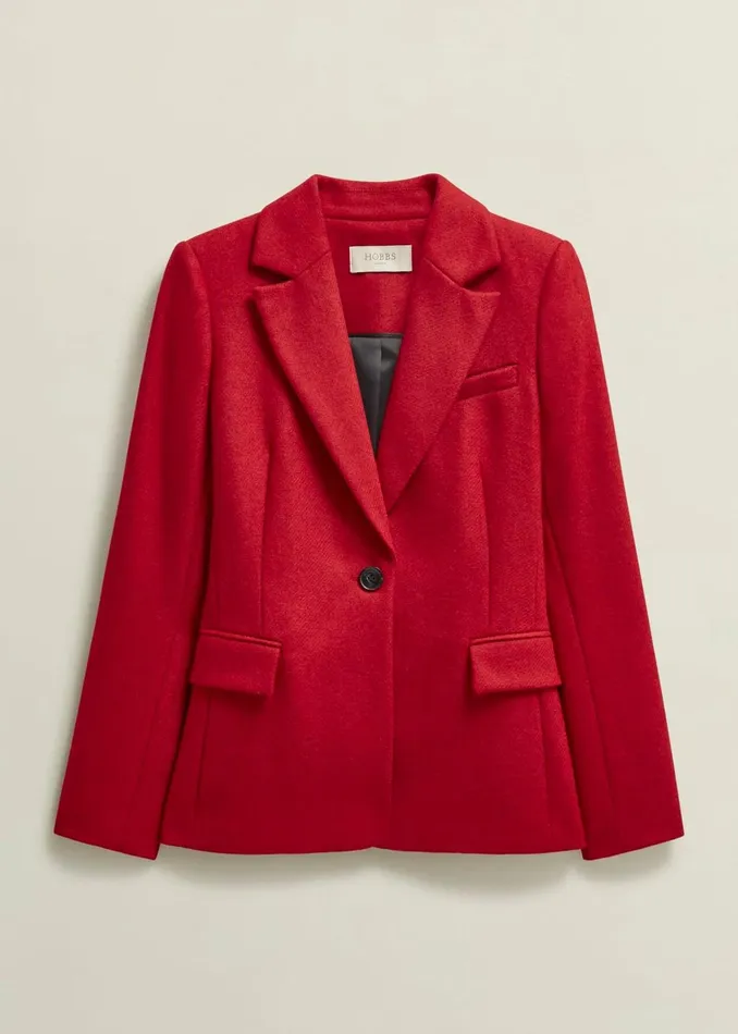 Women Jess Wool Jacket Pomegranate Red Hobbs Coats and Jackets