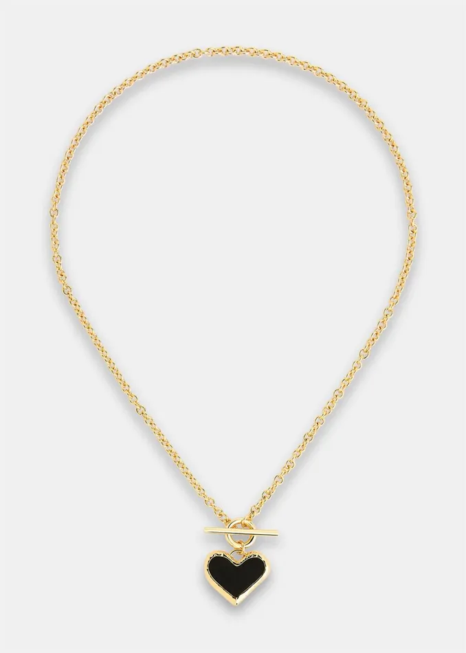 Women Jewellery Whistles Gold Enamel Heart Necklace