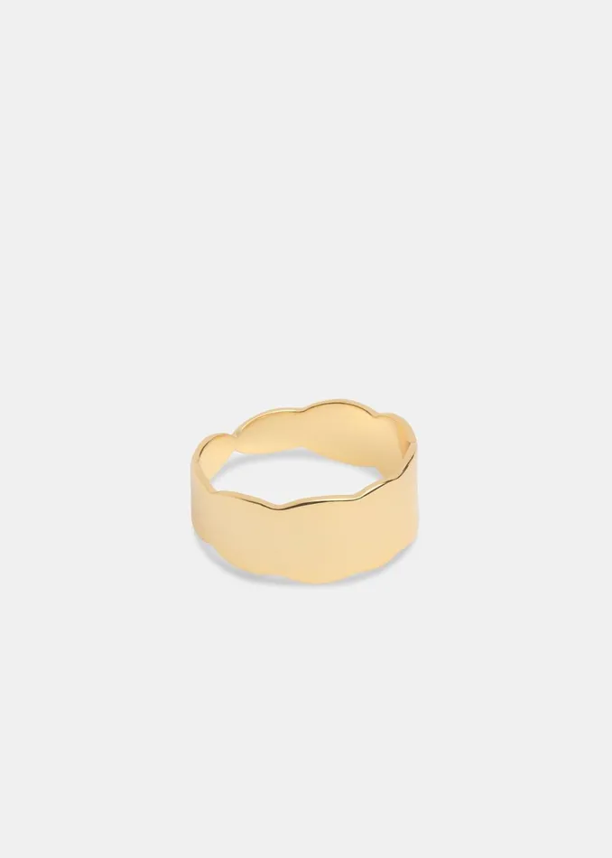 Women Jewellery Whistles Gold Scalloped Edge Ring