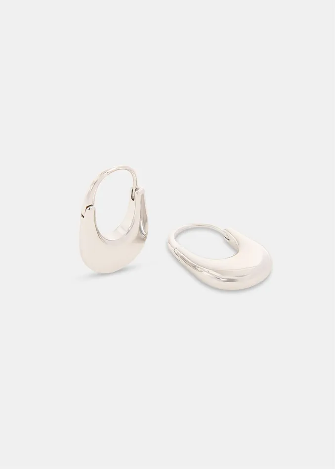 Women Jewellery Whistles Silver Oval Hoop Earring
