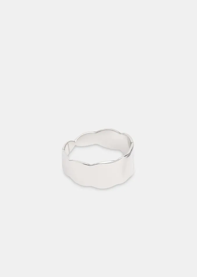 Women Jewellery Whistles Silver Scalloped Edge Ring