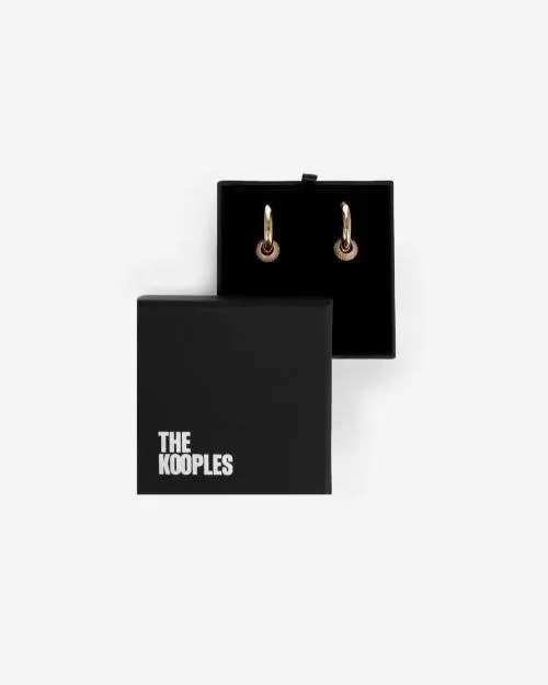 Women Jewelry The Kooples Gold And Rhinestone Creole Earring Gold