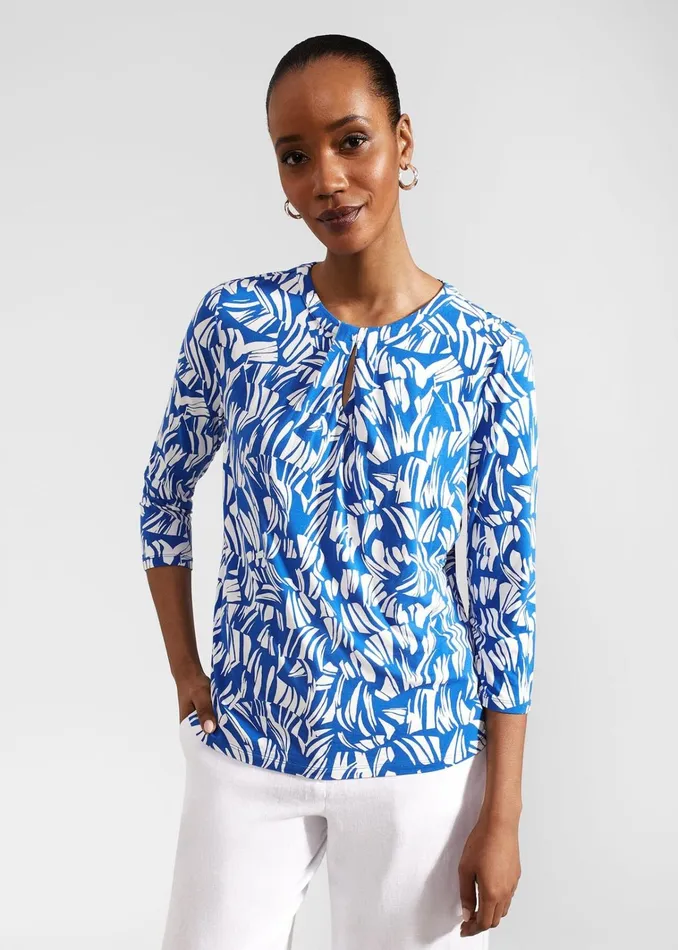 Women Julia Printed Top Blue Ivory Hobbs Tops