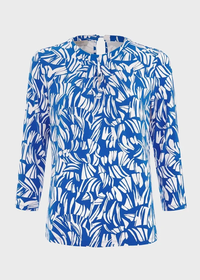 Women Julia Printed Top Blue Ivory Hobbs Tops