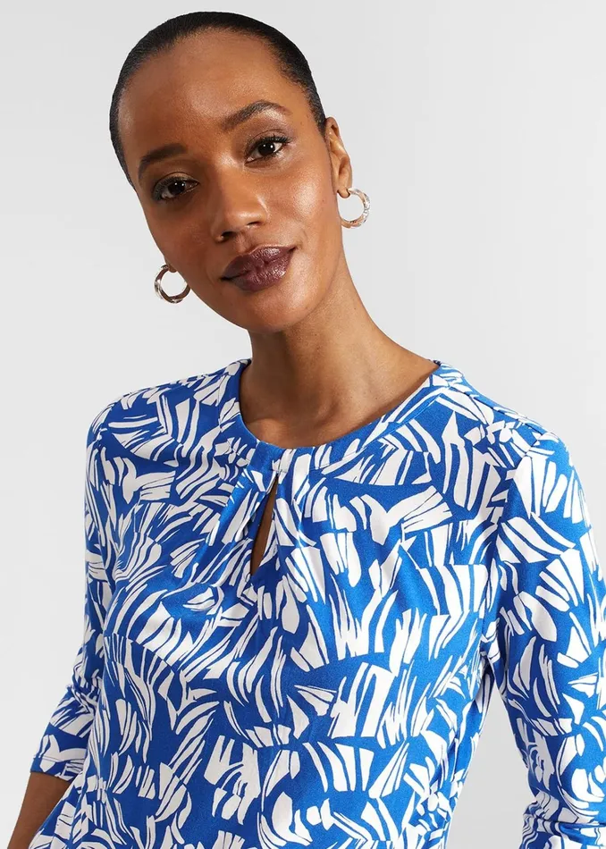 Women Julia Printed Top Blue Ivory Hobbs Tops