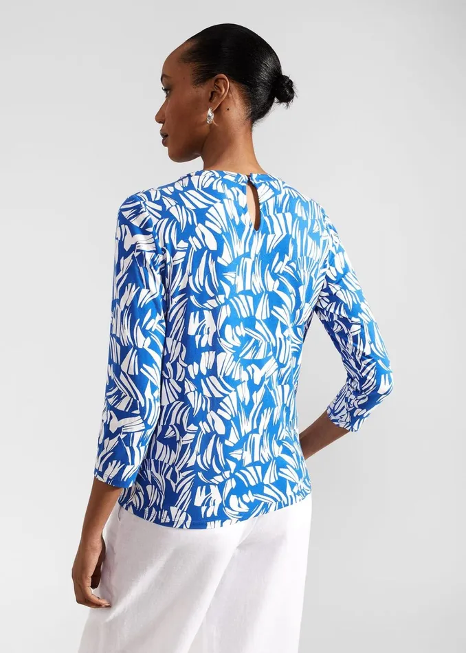 Women Julia Printed Top Blue Ivory Hobbs Tops