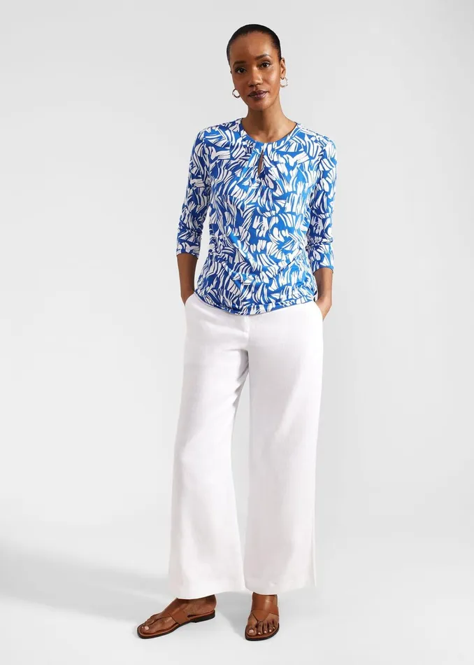 Women Julia Printed Top Blue Ivory Hobbs Tops