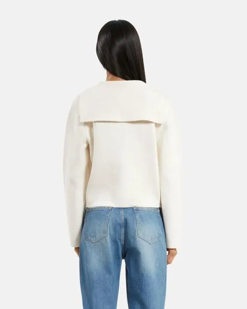 Women Jumpers and Cardigans The Kooples Ecru Cotton And Wool Cardigan Ecru