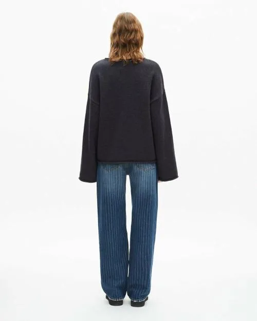 Women Jumpers and Cardigans The Kooples Gray Merino Wool Sweater Dark Grey