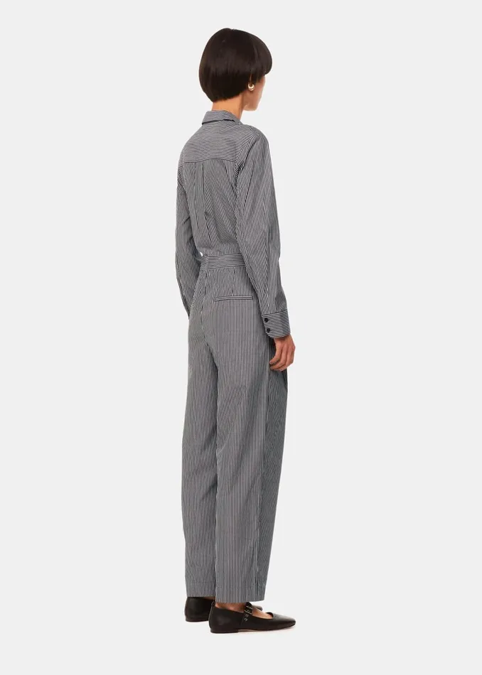 Women Jumpsuits Whistles Black Julia Stripe Boilersuit