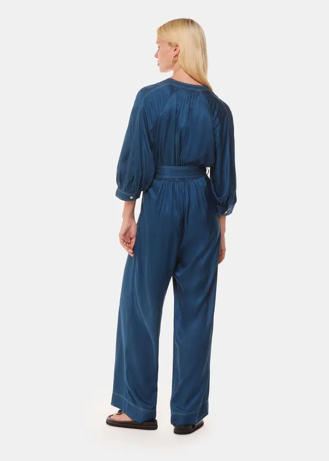Women Jumpsuits Whistles Blue Mabel Topstitch Jumpsuit