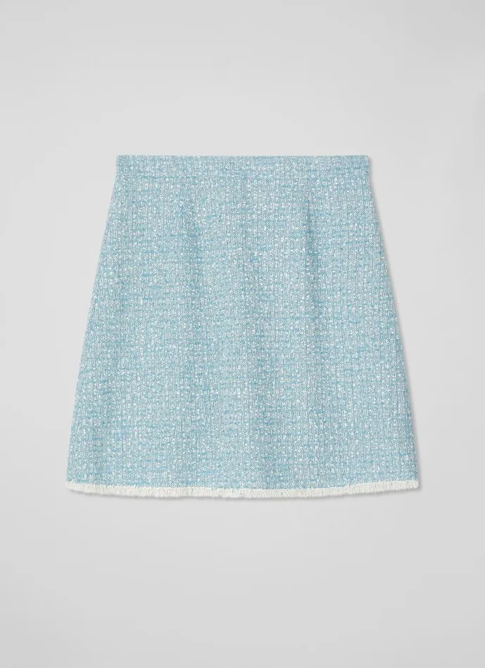 Women Karis Blue Italian Recycled Cotton Blend Tweed Skirt Blue Cream LKBennett Skirts Women Karis Blue Italian Recycled Cotton Blend Tweed Skirt Blue Cream LKBennett Skirts
