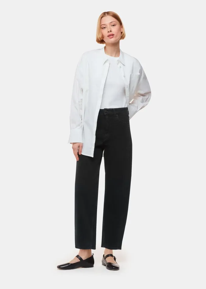 WomenKids Trousers Whistles Black Stretch Barrel Leg Jean