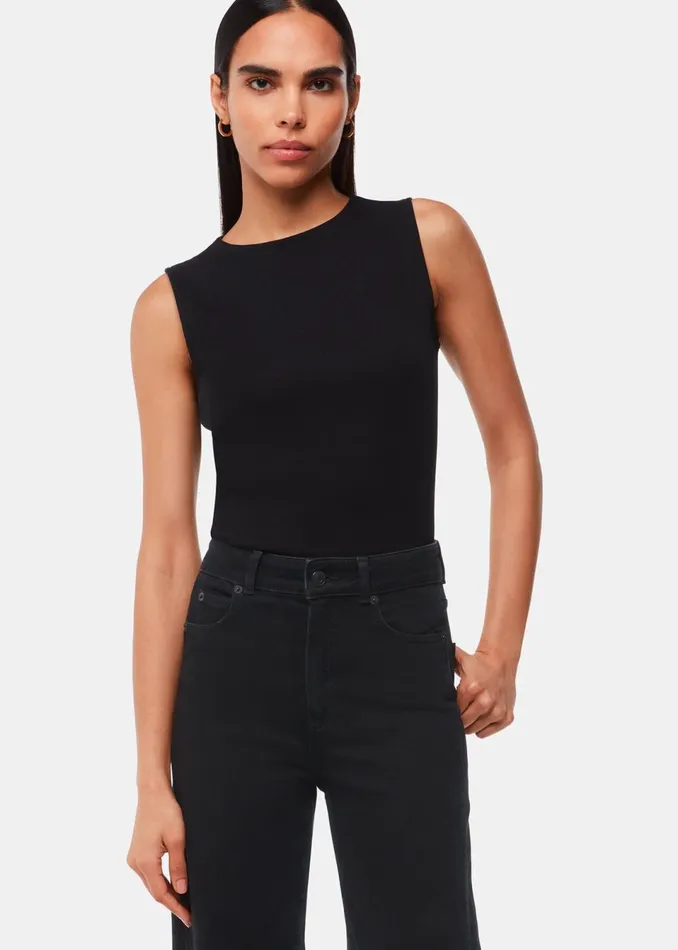 WomenKids Trousers Whistles Black Stretch Barrel Leg Jean