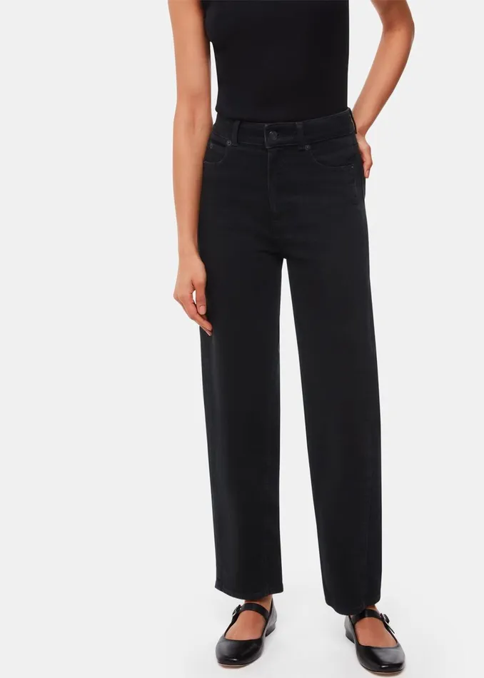 WomenKids Trousers Whistles Black Stretch Barrel Leg Jean