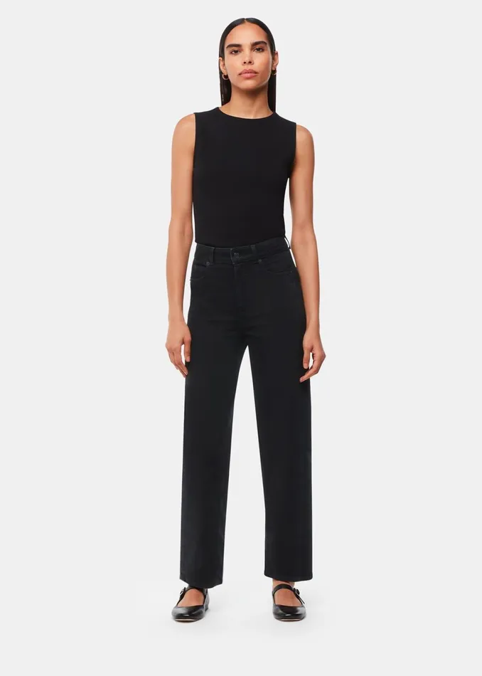 WomenKids Trousers Whistles Black Stretch Barrel Leg Jean