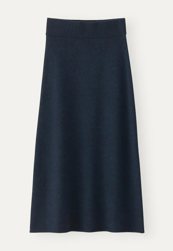 Women Knitted Skirt Blue Black Poetry Fashion Dresses and Skirts