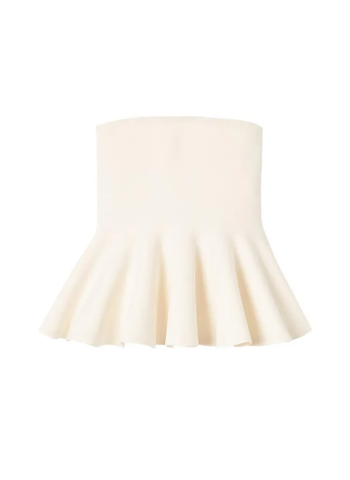 Women Knitwear ALC Eliza Peplum Knit Top Powder Yellow