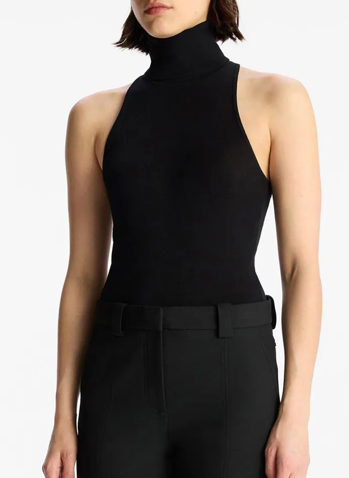 Women Knitwear ALC Paltrow Cotton Knit Top Black