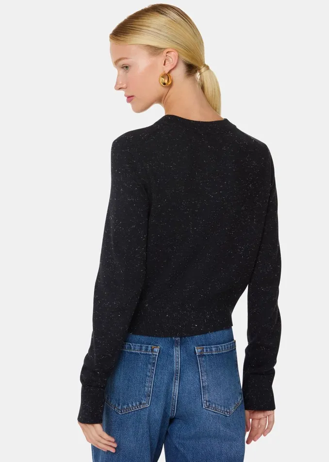 Women Knitwear and Cashmere Whistles Black Annie Sparkle Cardigan