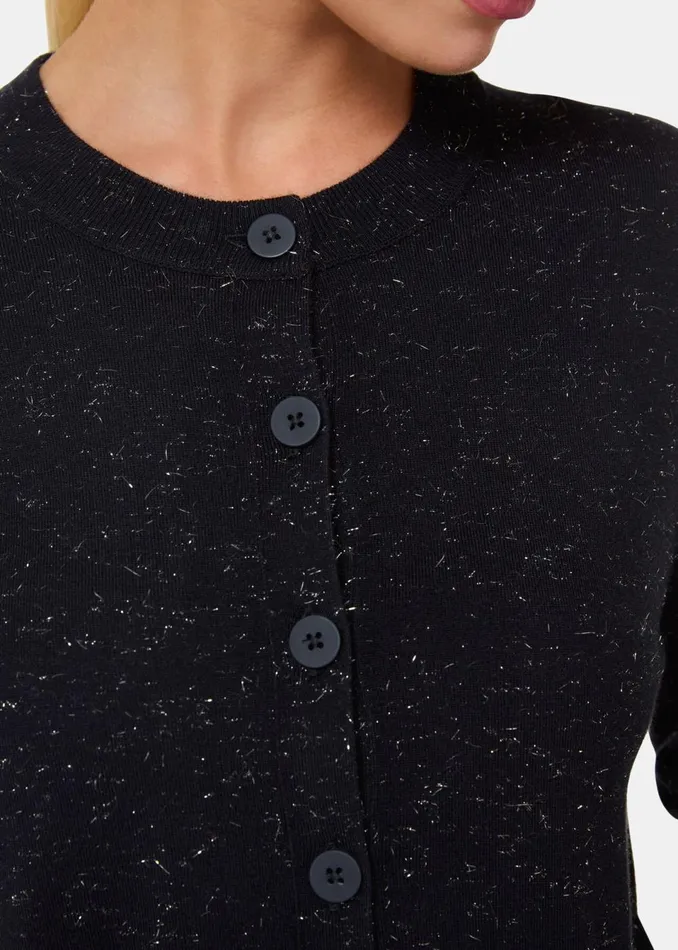 Women Knitwear and Cashmere Whistles Black Annie Sparkle Cardigan