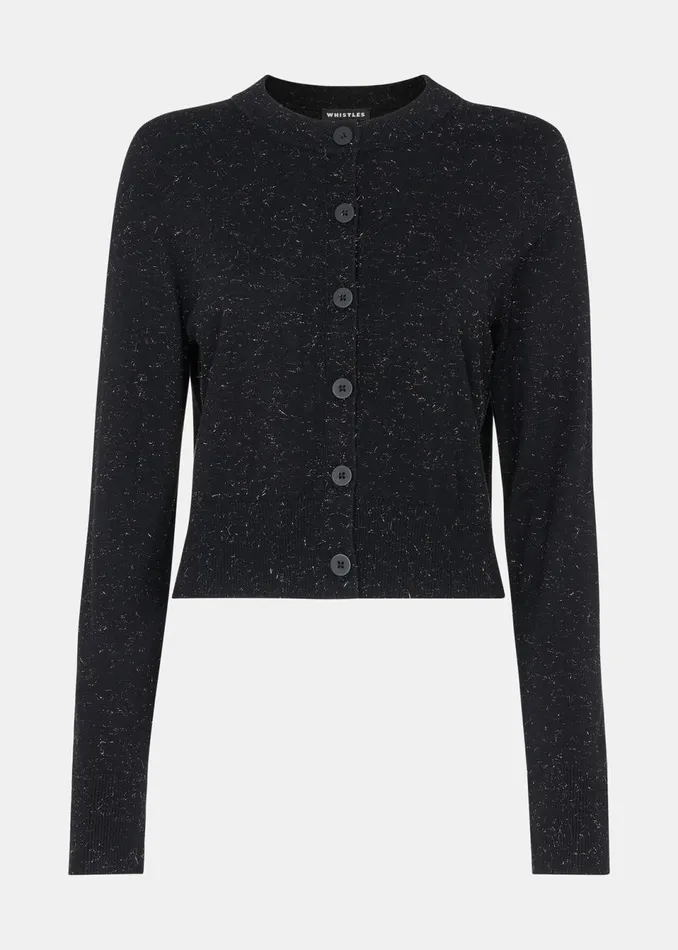 Women Knitwear and Cashmere Whistles Black Annie Sparkle Cardigan