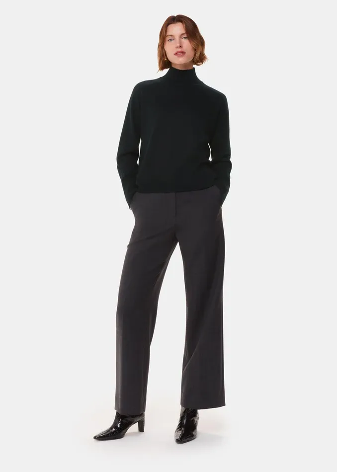 Women Knitwear and Cashmere Whistles Black Cashmere Funnel Neck