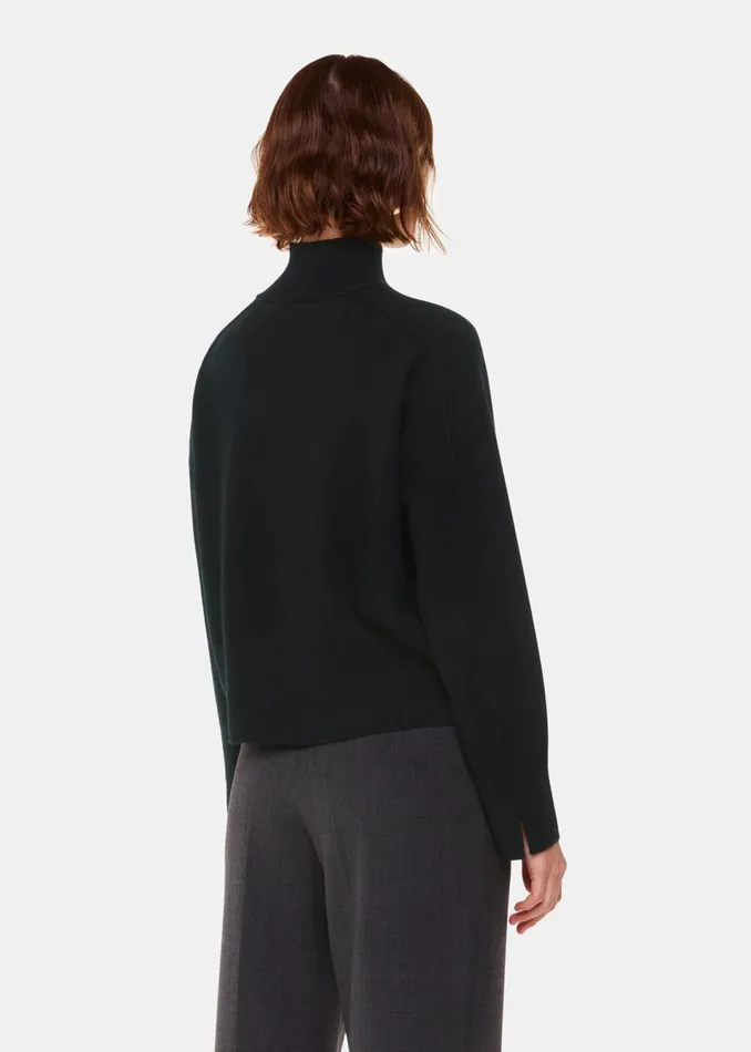 Women Knitwear and Cashmere Whistles Black Cashmere Funnel Neck