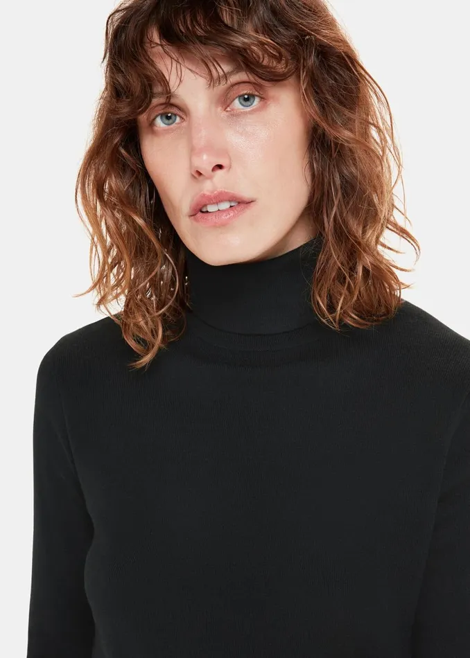 Women Knitwear and Cashmere Whistles Black Maja Knitted Polo Neck Knit