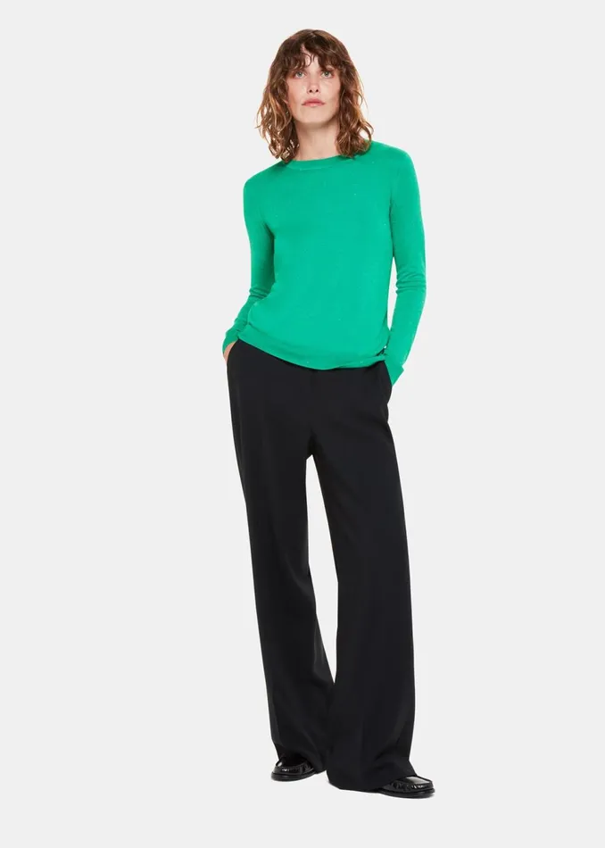 Women Knitwear and Cashmere Whistles Green Annie Sparkle Crew Neck