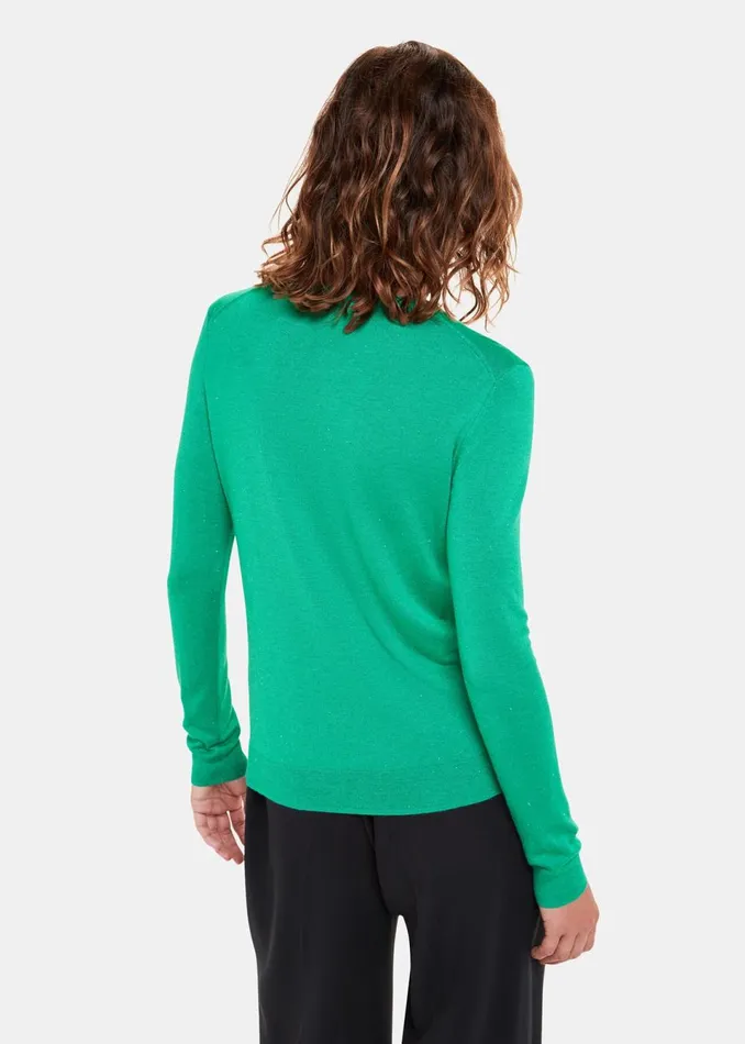 Women Knitwear and Cashmere Whistles Green Annie Sparkle Crew Neck