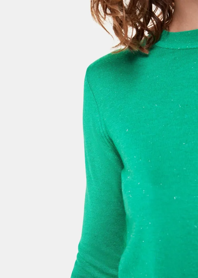 Women Knitwear and Cashmere Whistles Green Annie Sparkle Crew Neck