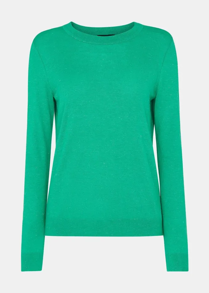 Women Knitwear and Cashmere Whistles Green Annie Sparkle Crew Neck