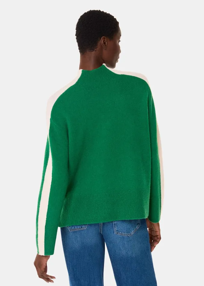 Women Knitwear and Cashmere Whistles Green Colourblock Wool Mix Knit