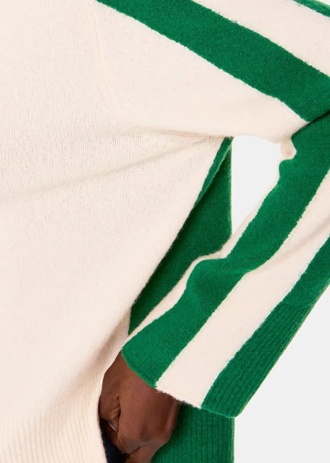 Women Knitwear and Cashmere Whistles Green Colourblock Wool Mix Knit