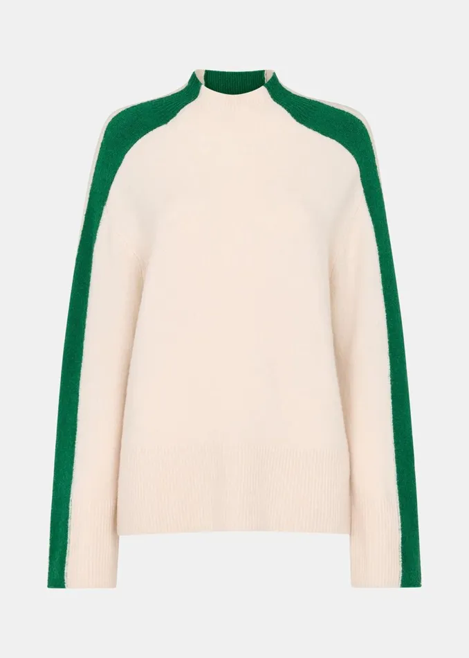 Women Knitwear and Cashmere Whistles Green Colourblock Wool Mix Knit