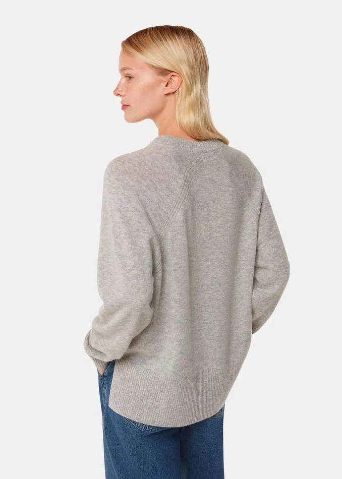 Women Knitwear and Cashmere Whistles Grey Marl Ultimate Cashmere Crew Neck