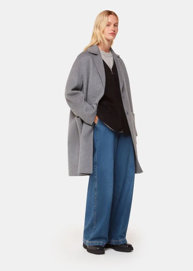Women Knitwear and Cashmere Whistles Grey Marl Ultimate Cashmere Crew Neck