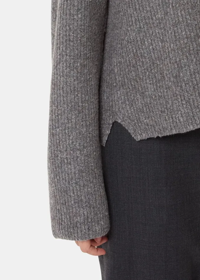 Women Knitwear and Cashmere Whistles Grey V Neck Wool Mix Knit