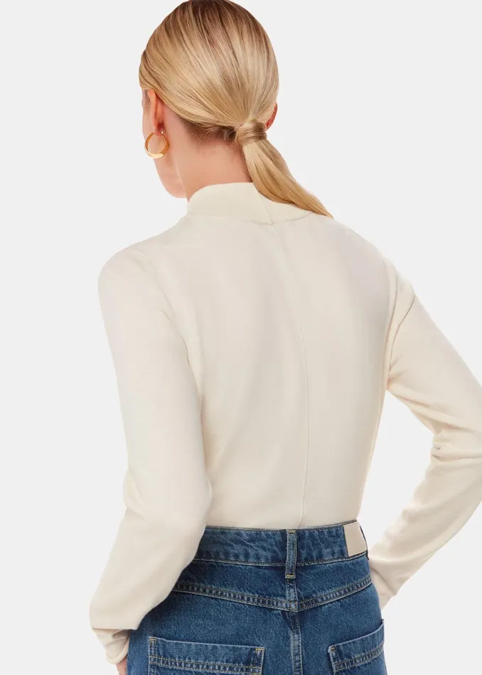 Women Knitwear and Cashmere Whistles Ivory Mira Funnel Neck Knit