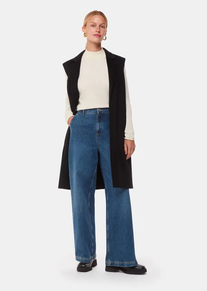 Women Knitwear and Cashmere Whistles Ivory Mira Funnel Neck Knit