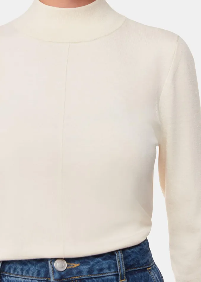 Women Knitwear and Cashmere Whistles Ivory Mira Funnel Neck Knit