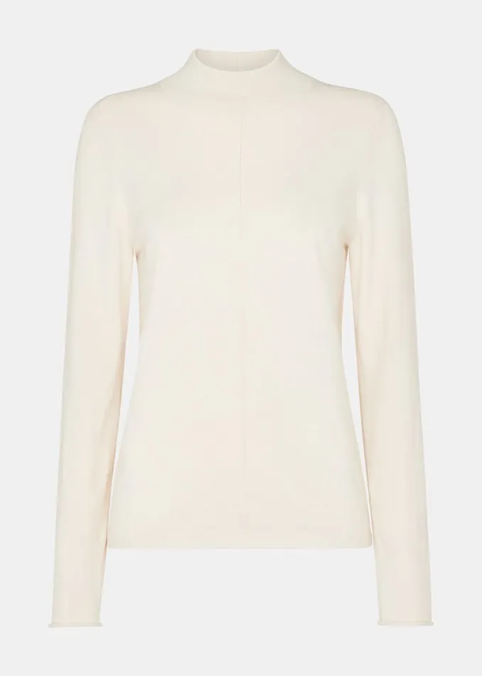 Women Knitwear and Cashmere Whistles Ivory Mira Funnel Neck Knit