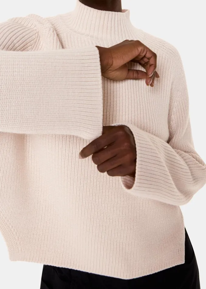 Women Knitwear and Cashmere Whistles Ivory Wool Mix Side Detail Knit