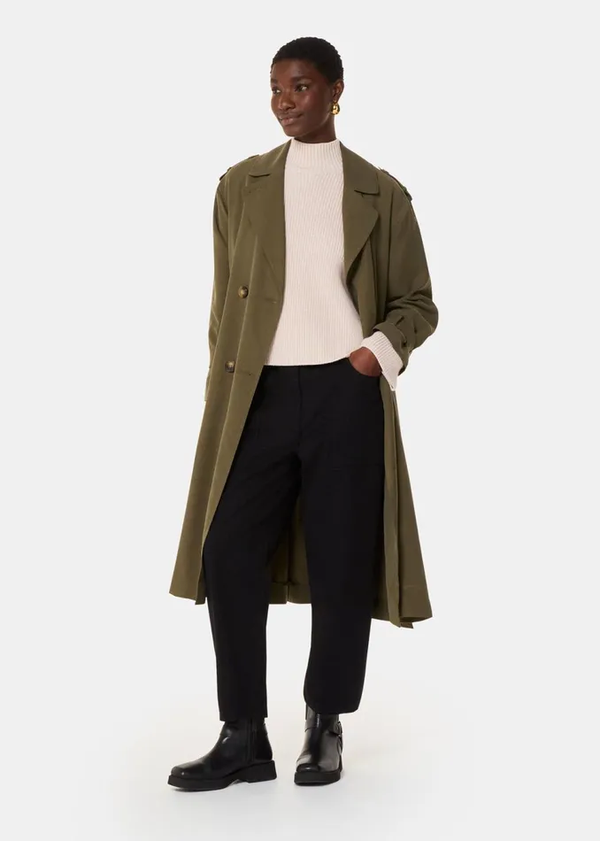 Women Knitwear and Cashmere Whistles Ivory Wool Mix Side Detail Knit